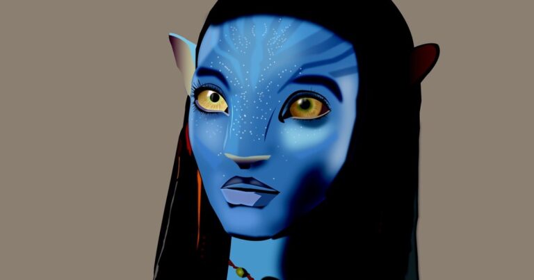 disegno che raffigura la protagonista di avatar neytiri in primo piano